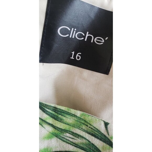 NEW CLICHE WOMEN'S LINEN LACE CAMI TANK TOP SPAGHETTI STRAPS  SZ 16 - Picture 6 of 7